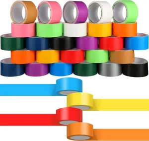 Fainne 24 Rolls Colored Duct Tape Bulk, Duct Tape Heavy Duty Waterproof, Multi Purposes, No Residue, Tear by Hand for Indoor Outdoor Use (Colorful,10 Yards X 2 Inches)