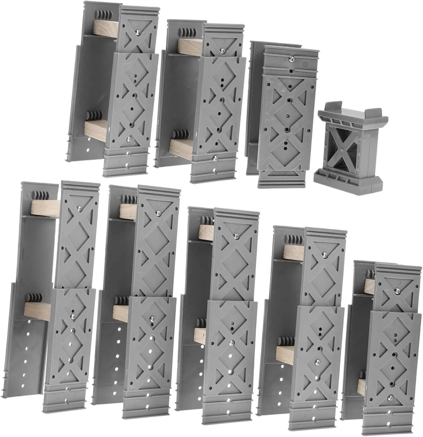 FAVOMOTO 9pcs Train Bridge Support Risers for Train Tracks Enhance Elevation and Playability for and