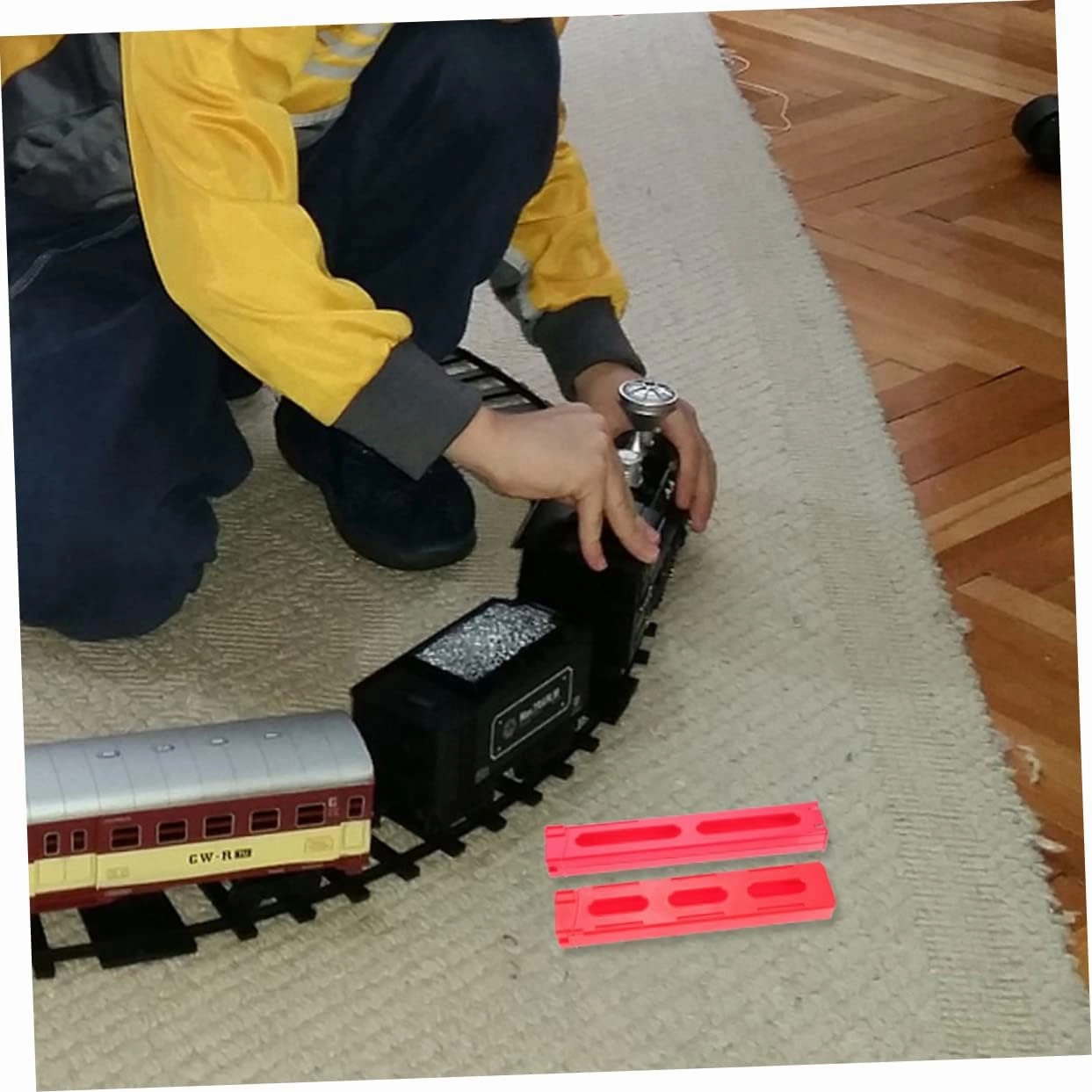 FAVOMOTO Train Accessories Set Kids Toys Train Games Dominoes Clips Random Color