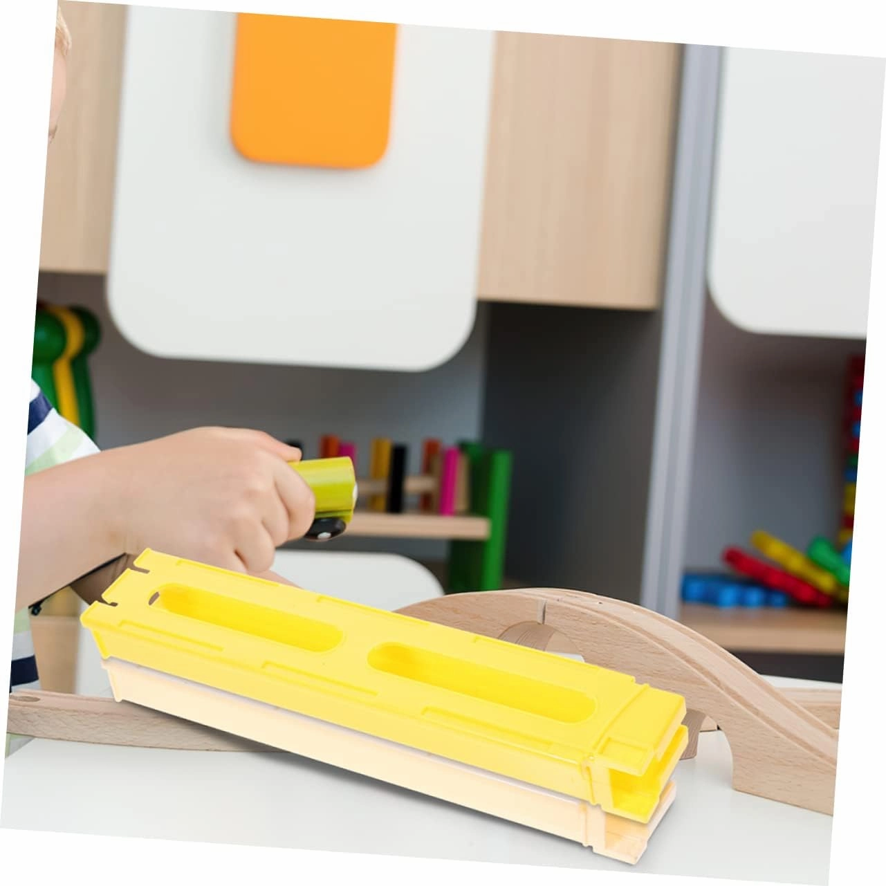 FAVOMOTO Train Accessories Set Kids Toys Train Games Dominoes Clips Random Color