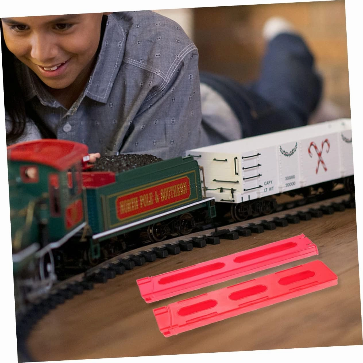 FAVOMOTO Train Accessories Set Kids Toys Train Games Dominoes Clips Random Color