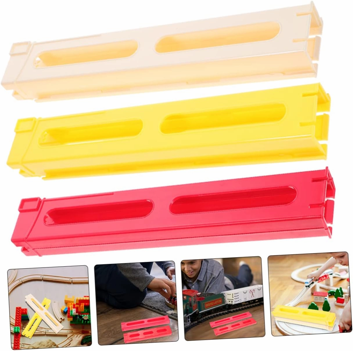 FAVOMOTO Train Accessories Set Kids Toys Train Games Dominoes Clips Random Color