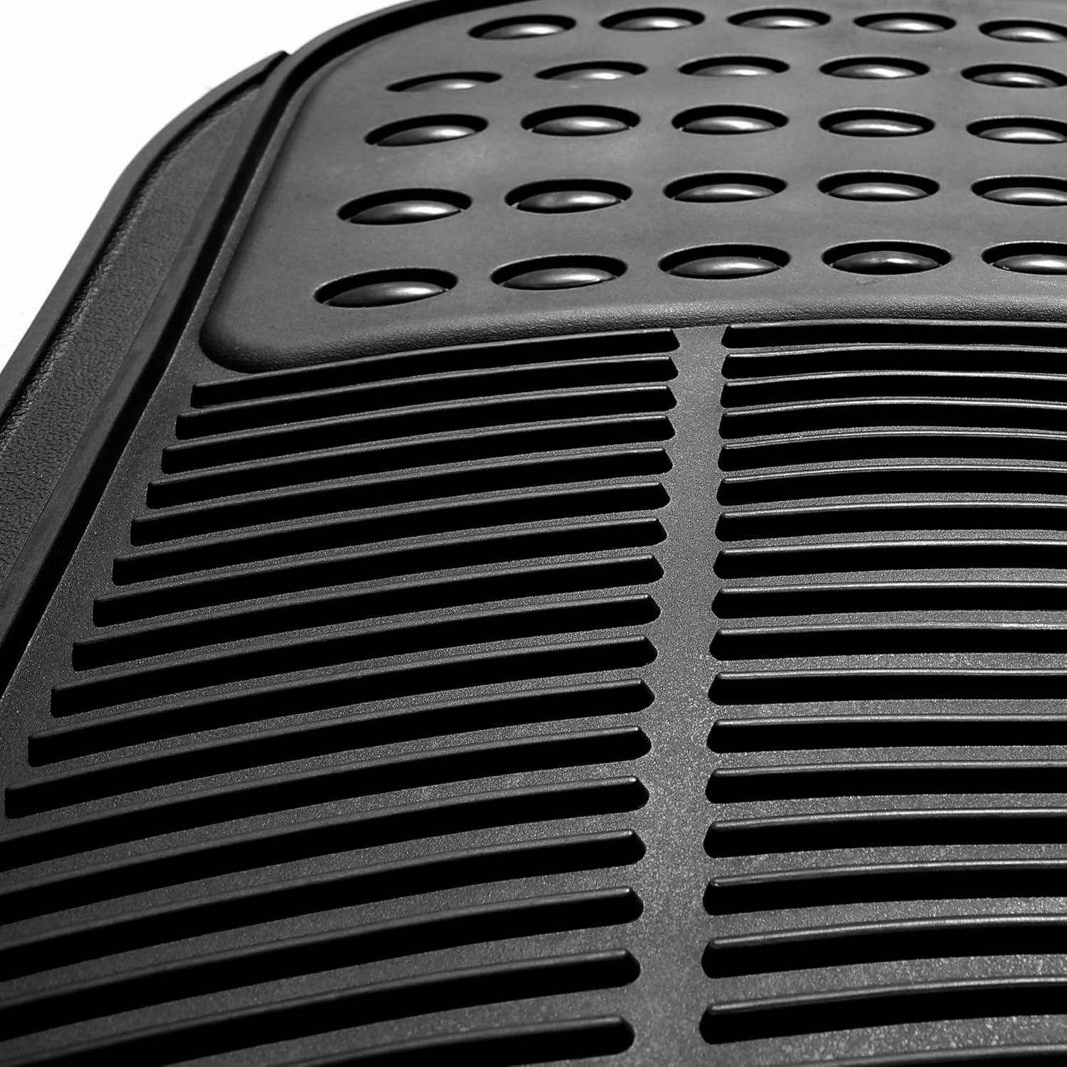 FH Group Automotive Floor Mats - Heavy-Duty Rubber, Universal Fit Full Set, ClimaProof, Trimmable For Most Cars, Sedan, SUV, Truck, Black