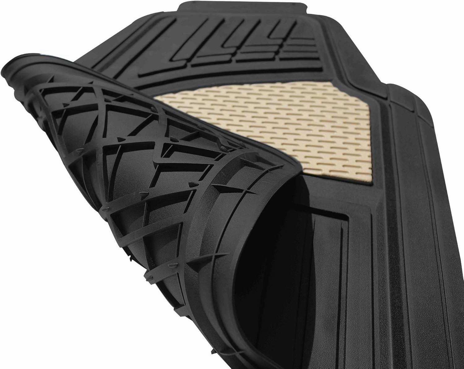 FH Group Car Floor Mats - Heavy-Duty Rubber Floor Mats for Cars, Universal Fit Full Set, Trimmable Automotive Floor Mats, Climaproof Floor Mats for Most Sedan, SUV, Truck Floor Mats Burgundy