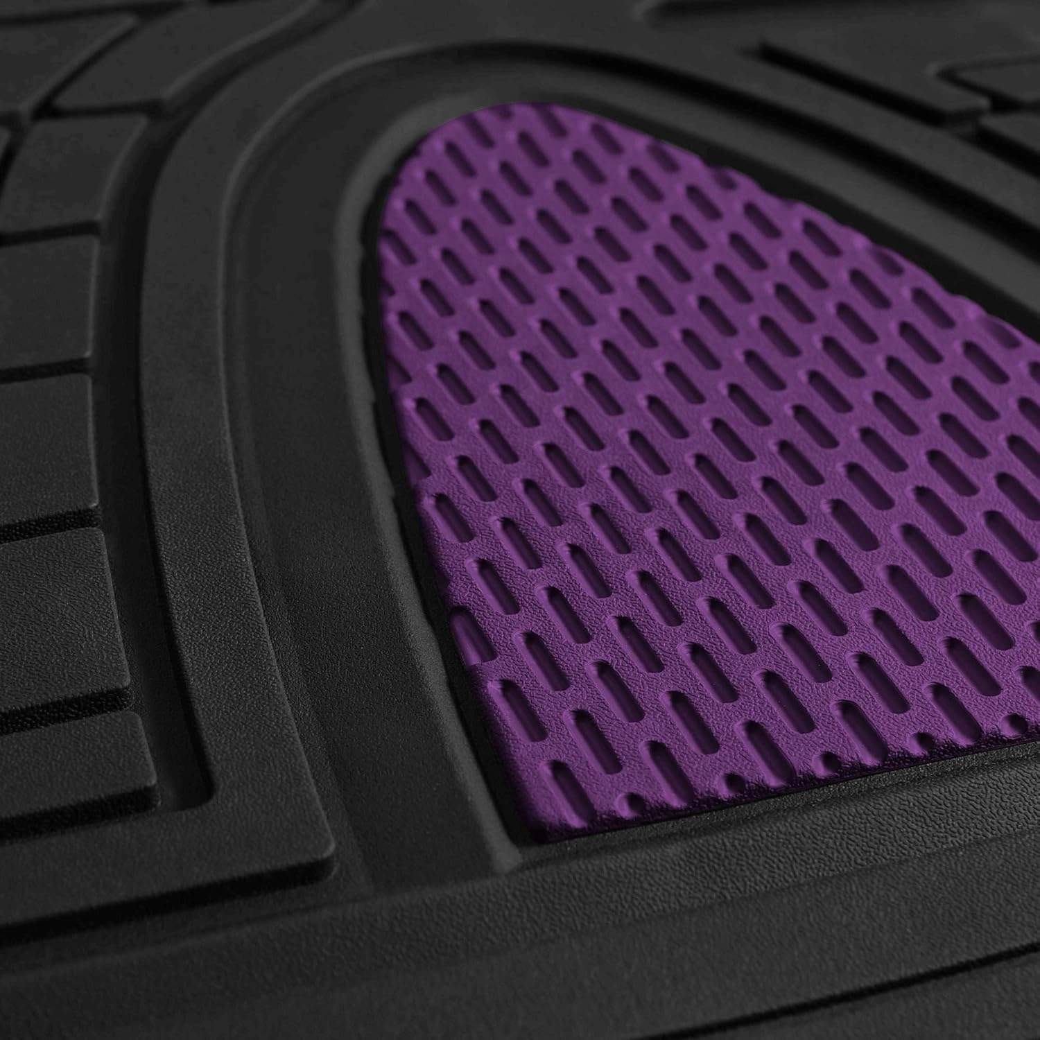 FH Group Car Floor Mats - Heavy-Duty Rubber Floor Mats for Cars, Universal Fit Full Set, Trimmable Automotive Floor Mats, Climaproof Floor Mats for Most Sedan, SUV, Truck Floor Mats Purple