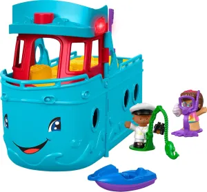 Fisher-Price Little People Toddler Toy Travel Together Friend Ship Musical Playset with 2 Figures for Pretend Play Kids Ages 1  Years