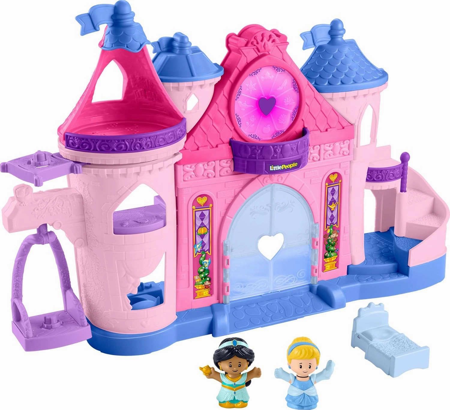 Fisher-Price Little People Toddler Toy Disney Princess Magical Lights & Dancing Castle Musical Playset for Pretend Play Ages 18  Months​