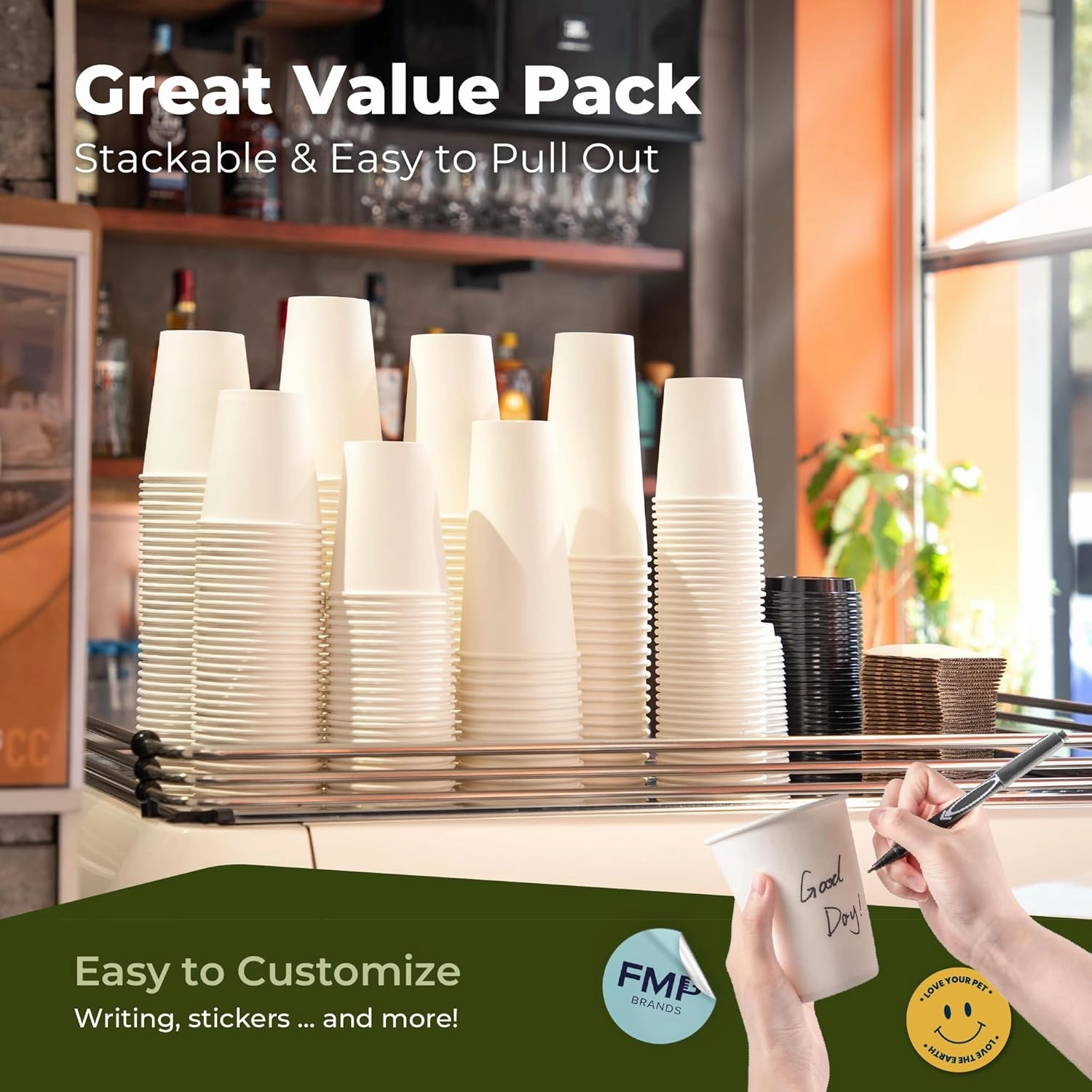 Fit Meal Prep 100 Pack 12 oz Disposable Coffee Cups with Lids, Sleeves, Leak-Proof To Go Coffee Cups with Lids, Durable Paper Cups for Hot Beverage, Home, Office, Party