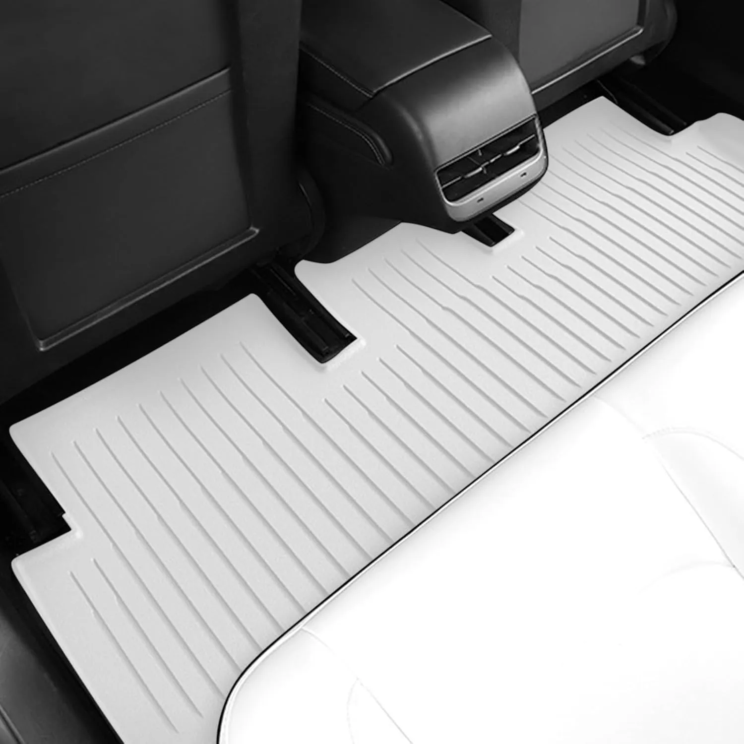 Floor Mats for Tesla 2024-2025 Model 3 5-Seat Floor Mats All Weather Durable TPE Anti-Slip Car Floor Liner Waterproof Custom Fit (White, Model 3)