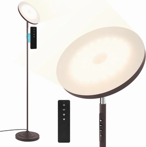 Floor Lamp, 36W/3600LM Super Bright Floor Lamp with Remote Control, Stepless Adjust Color Temperatures and Brightness, Torchiere Standing Lamp for Living Room Bedroom Office
