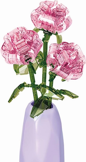 Flower Bouquet Building Set with Vase, Artificial Flowers Building Blocks for Home Decoration, 261 Pieces Botanical Collection Building Toys for Adult Kids Gift