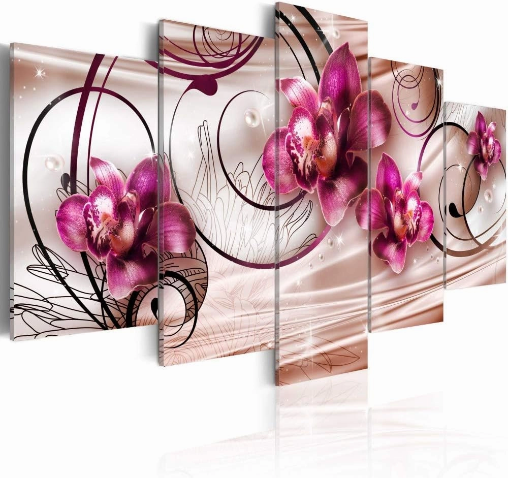 Flower Floral Abstract Giclee Canvas Wall Art Print Picture Painting Home Bedroom Poster Artwork Decor (Overall 40''W x 20''H,C)