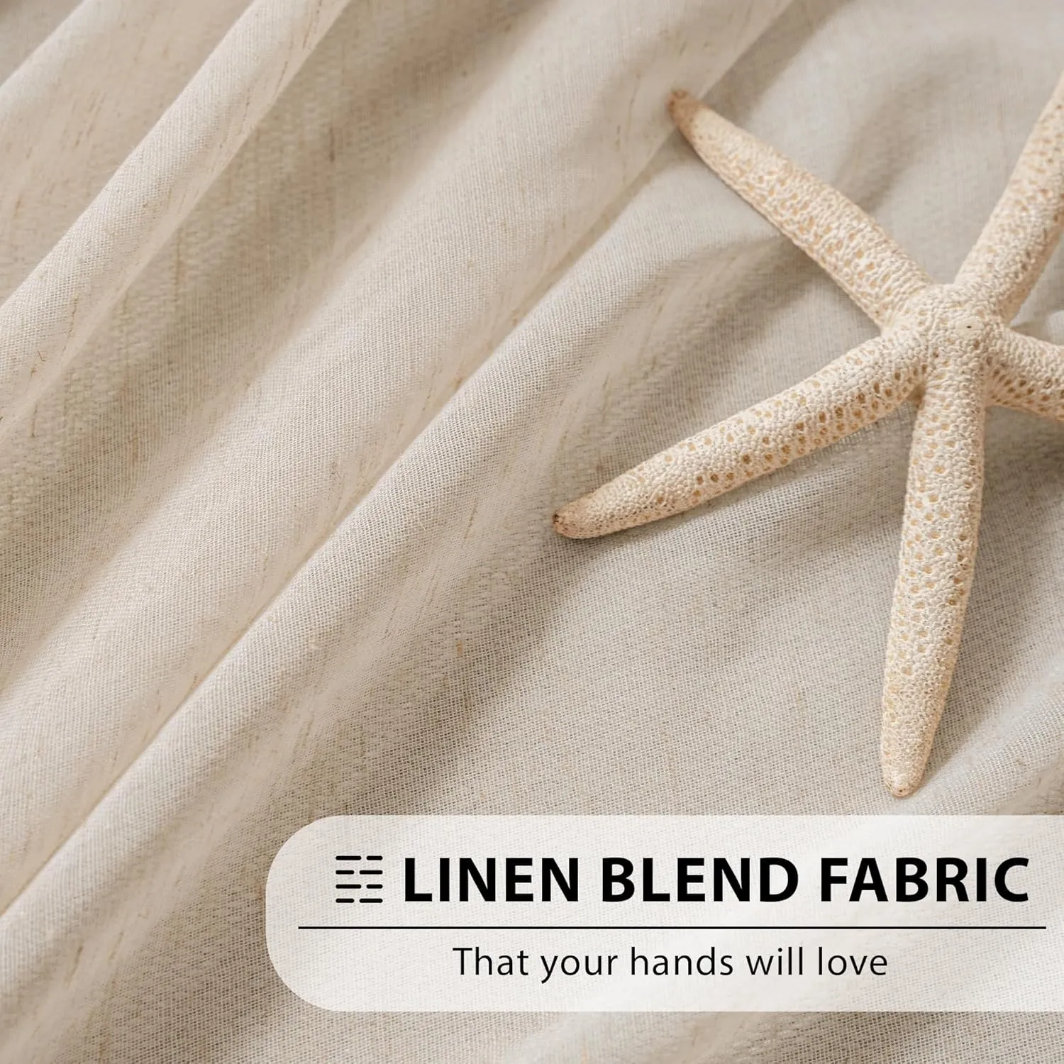 FMFUNCTEX Linen Sheer Curtains for Bedroom, Taupe Curtains 63 Inch Length for Living Room, Brown Farmhouse French Flax Blend Window Draperies, Rod Pocket 2 Panels Set