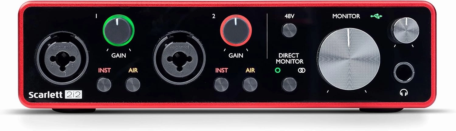 Focusrite Scarlett 2i2 3rd Gen 2-in, 2-out USB Audio Interface Bundle with XLR Cable and Austin Bazaar Polishing Cloth