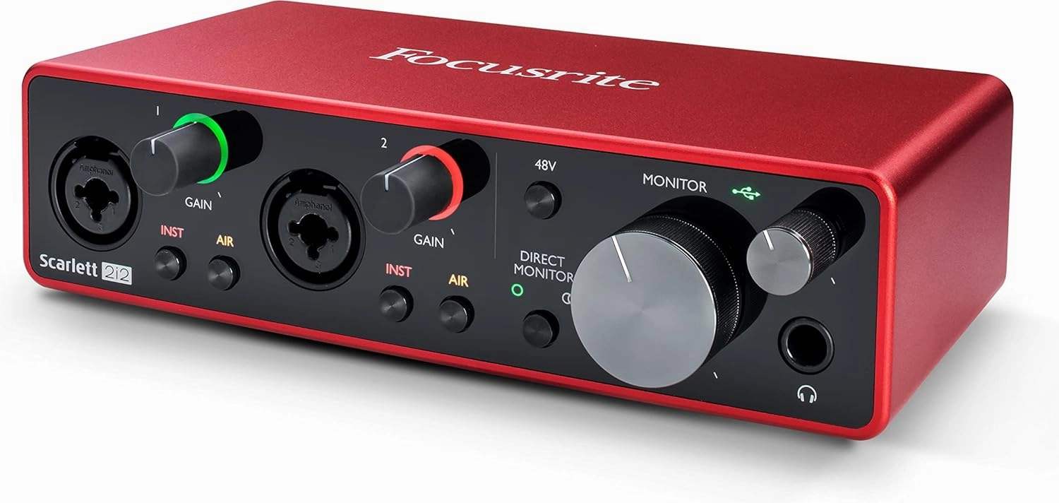 Focusrite Scarlett 2i2 3rd Gen 2-in, 2-out USB Audio Interface Bundle with XLR Cable and Austin Bazaar Polishing Cloth