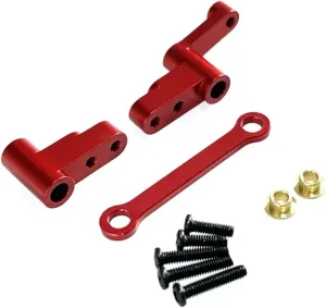for Mjx for Hyper Go 1/14 14301 14302 Metal Steering Group Transmission Components Remote Control Car Modified Accessories Parts Upgrade RC Car DIY Parts(Red)