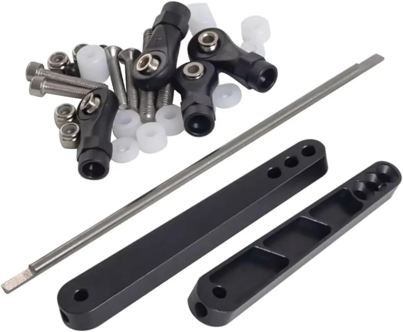 for Rock for Racing Rig for Axial RR10 Bomber 90053 90048 AX31331 1/10 Metal Rear Sway Bar Set Panhard-Bar Linkage Kit RC Upgrade Parts RC Car DIY Parts(Black)