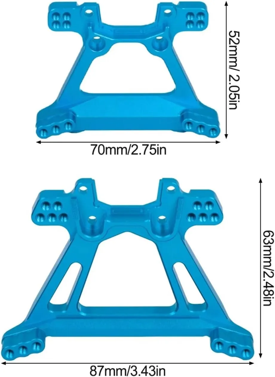 for Traxxas BL-2S for Slash 4x4 4WD 1/10 1Set Aluminum Alloy Front and Rear Shock Tower RC Car Replacement Upgrade Parts RC Car DIY Parts(Blue)