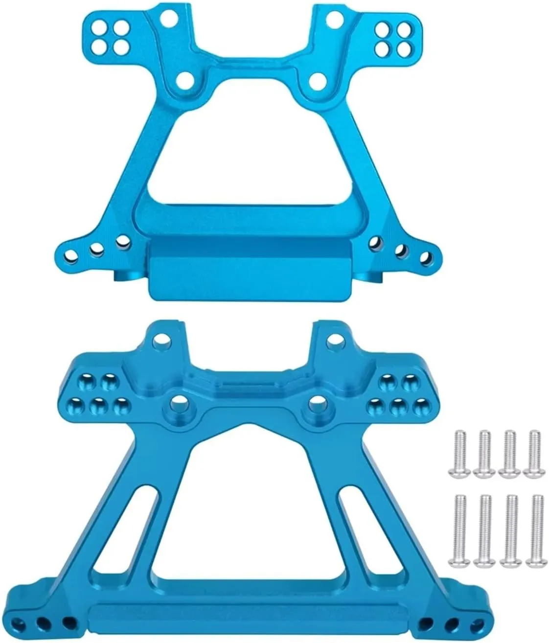 for Traxxas BL-2S for Slash 4x4 4WD 1/10 1Set Aluminum Alloy Front and Rear Shock Tower RC Car Replacement Upgrade Parts RC Car DIY Parts(Blue)