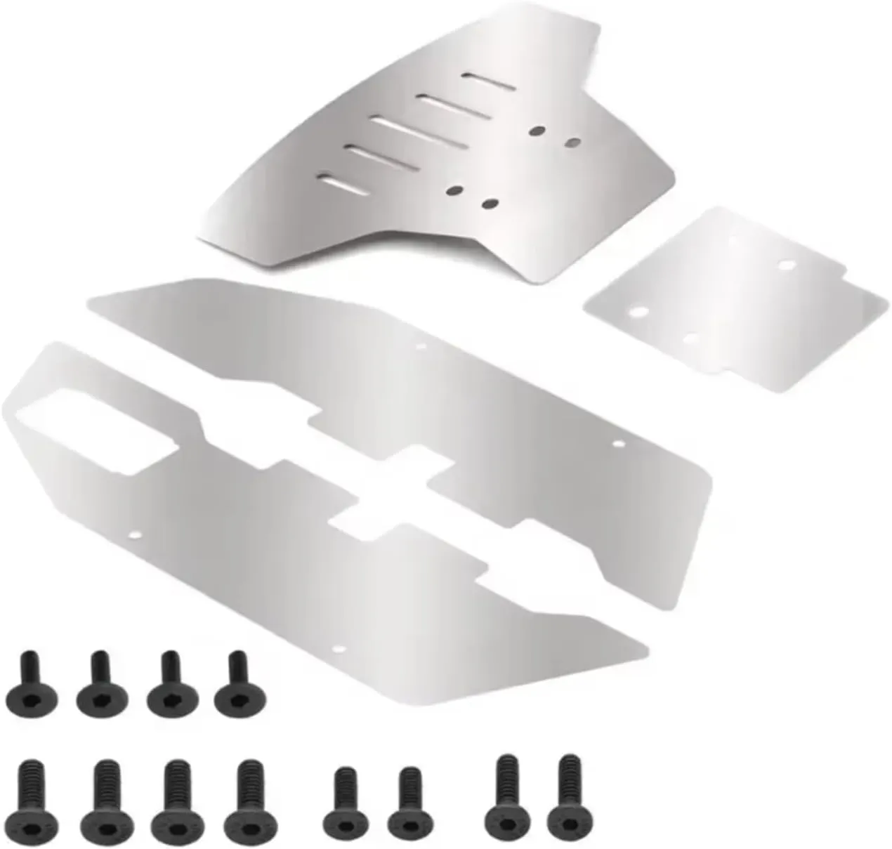 for Traxxas for Slash 2WD 1/10 Stainless Steel Front and Rear for Chassis Protector RC Car Upgrade Parts Accessories Replacement RC Car DIY Parts