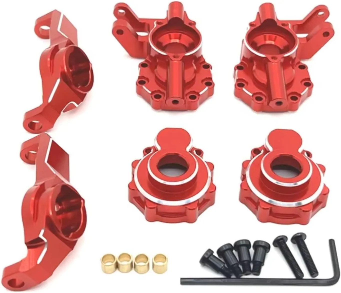 for Traxxas for TRX4 for TRX6 4WD HB R1001 R1002 R1003 1/10 Front Axle Steering Cup C for Seat RC Crawler Car Upgrade Parts RC Car Accessories(Red)