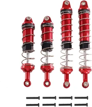 for Wltoys 12428 12423 12427 12429 FY-03 1/12 4pcs Metal Oil Shock Absorber Damper RC Car Upgrade Parts Accessories Replacement Use RC Car DIY Parts(Red)