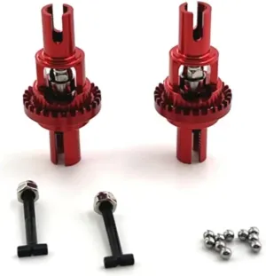 for Wltoys 284161 284010 284131 K989 K979 K969 P929 P939 1/28 2pcs Metal Differential RC Car Upgrade Parts RC Car DIY Parts(Red)