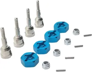 for Wltoys A949 A959 A959-B A969 A979 K929 1/18 Metal Drive Shaft Wheel Axle Cup and 12mm Wheel Hex Adapter RC Car Upgrade Parts RC Car DIY Parts(Blue)