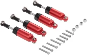 for WPL for Henglong C-14 C-24 1:16 4Pcs Alloy Shock Absorber Rc for Pickup Crawler Truck RC Car Spare Parts Upgrade Replacement Use RC Car DIY Parts(Red)