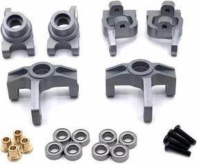 for LC for WLtoys for Seat 144010 144001 124017 124016 124019 1/14 Metal Parts Modified Steering Cup C Rear Wheel Cup RC Car Accessories RC Car DIY Parts(Gray)