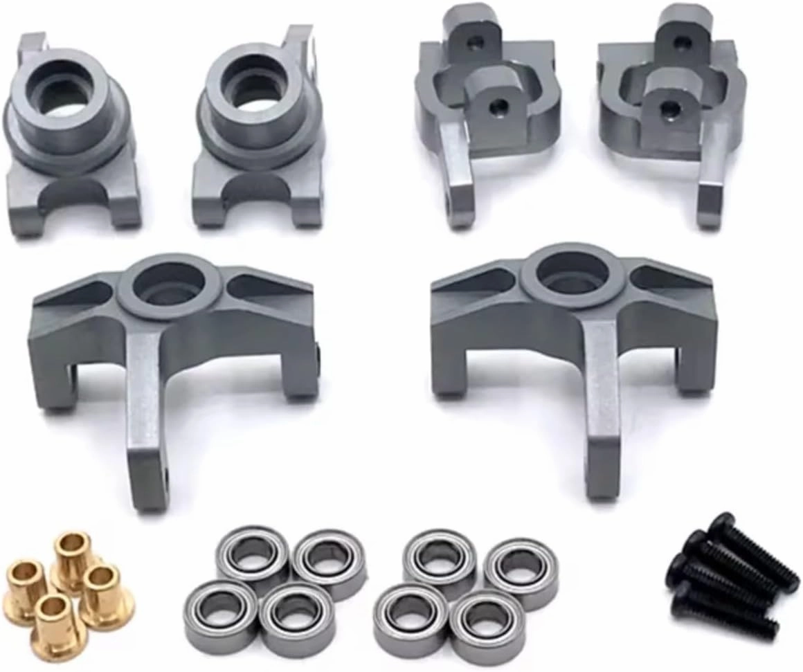 for LC for WLtoys for Seat 144010 144001 124017 124016 124019 1/14 Metal Parts Modified Steering Cup C Rear Wheel Cup RC Car Accessories RC Car DIY Parts(Gray)