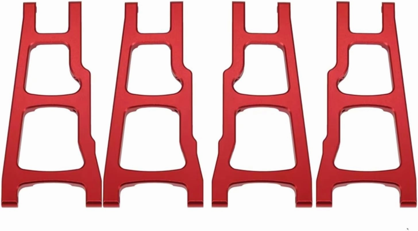 for Traxxas for Slash 4x4 for Rustler for Stampede XO-1 1/10#3655X 4Pcs Alloy Front & Rear Lower Suspension Arms RC Upgrade Parts RC Car DIY Parts(Red)