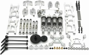for Wltoys 144001 144002 144010 124017 124019 Metal Upgrades Parts Modification Kits for Swing Arm Shock Absorber Set RC Car Accessories RC Car DIY Parts(White)