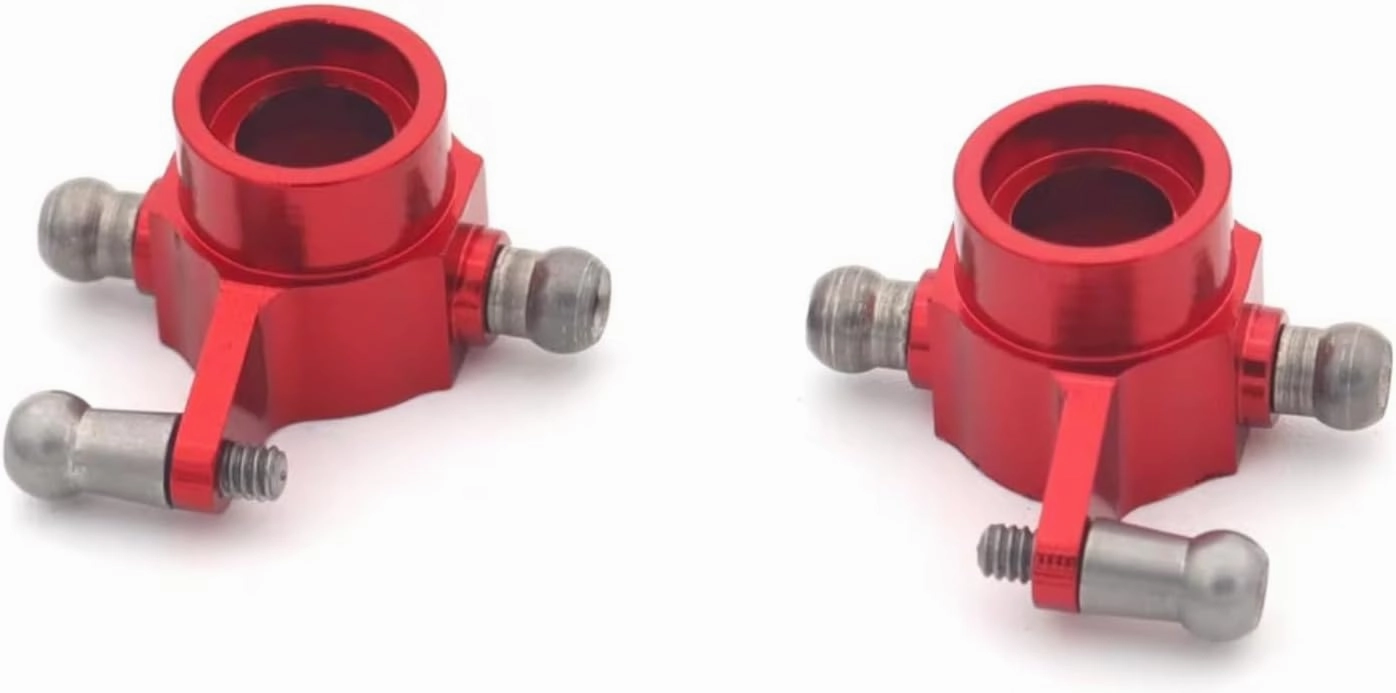 for Wltoys 284131 K969 K979 K989 K999 P929 P939 1/28 4Pcs Metal Front & Rear Steering Cup RC Car Upgrade Parts RC Car DIY Parts(Red)