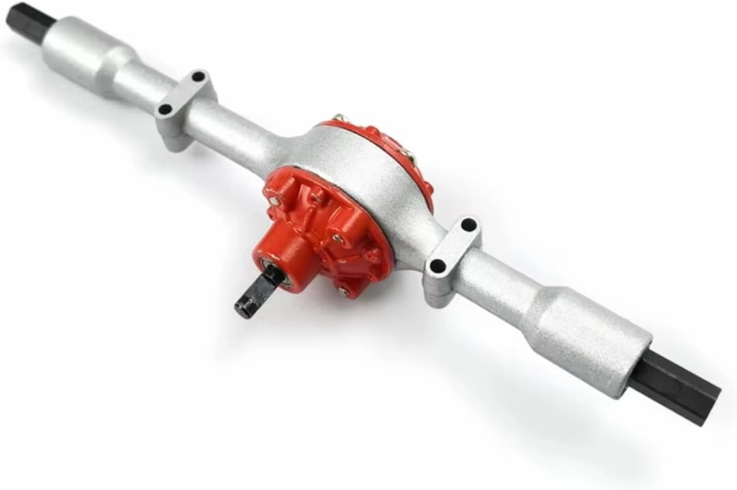 for WPL for D12 B14 B24 B16 B36 C14 C24 C34 C44 Metal Gear Rear Axle with Steel Gear for Mini Truck Upgrade Modified Parts RC Upgrade Parts(Silver)