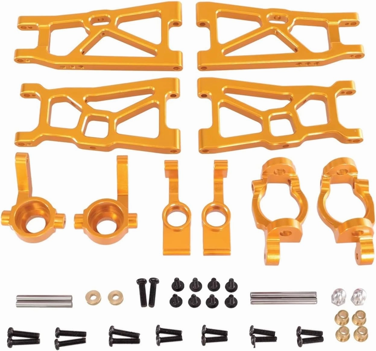 for ZD for Racing DBX-10 1/10 Rocker Arm Steering Cup 5-Piece Set Remote Control Car Metal Upgrade Parts Accessories Replacement Use RC Car DIY Parts(Yellow)