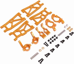 for ZD for Racing DBX-10 1/10 Rocker Arm Steering Cup 5-Piece Set Remote Control Car Metal Upgrade Parts Accessories Replacement Use RC Car DIY Parts(Yellow)