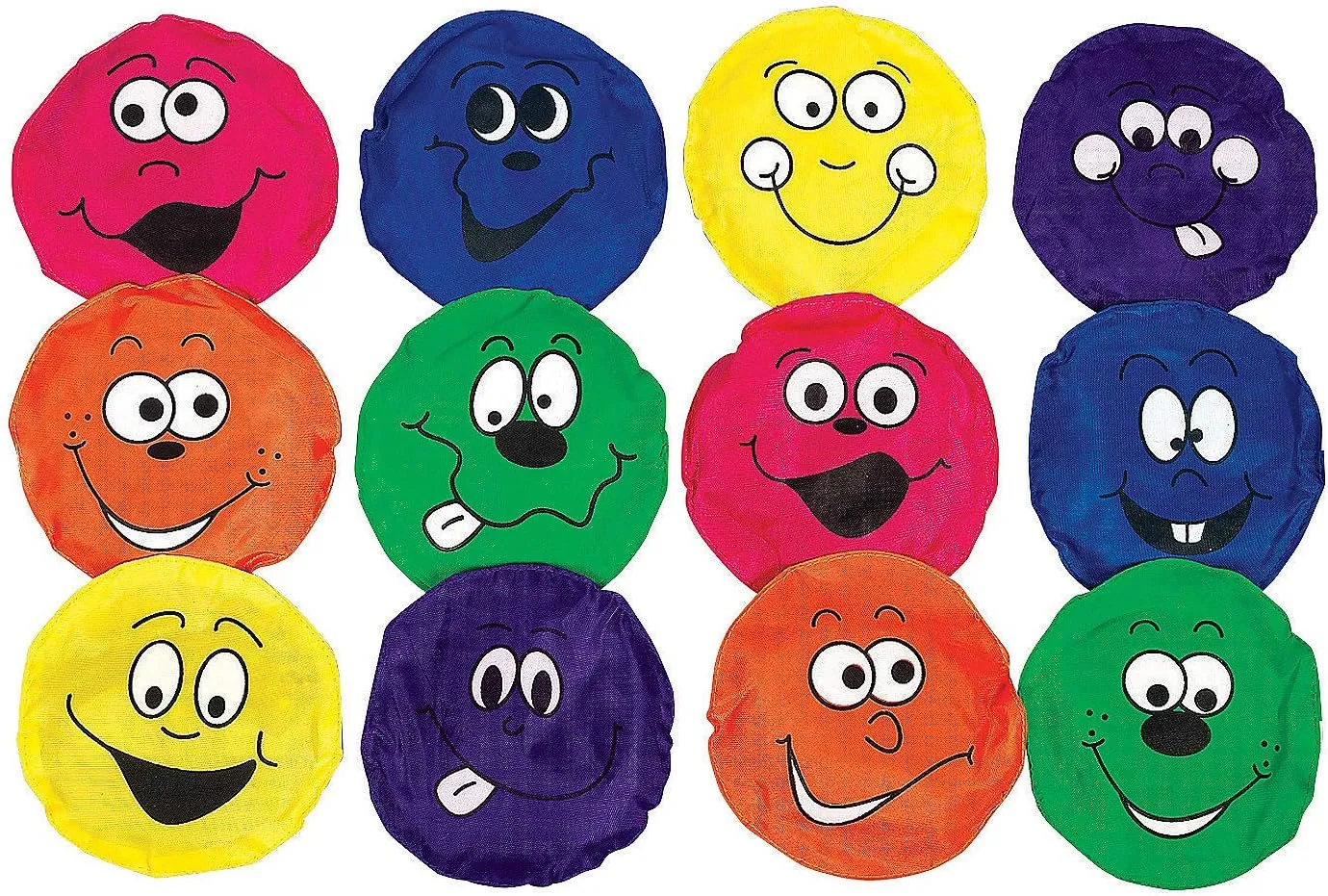 Fun Express Happy Face Bean Bags (Set of 12) Kids Toys and Games