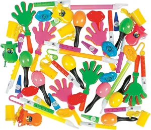 Fun Express Noisemaker & Musical Instrument Novelty Assortment – Perfect Party Supplies for Celebrations and Events - 50 Pieces
