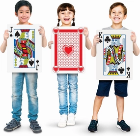 Gamie Giant Poker Jumbo Playing Cards - 10.5 Inches X 14.5 Inches - Extra Large Playing Cards Set with 2 Jokers - Huge Casino Game Cards for Kids and Adults - Oversize Poker Party Decorations - 1 Pack
