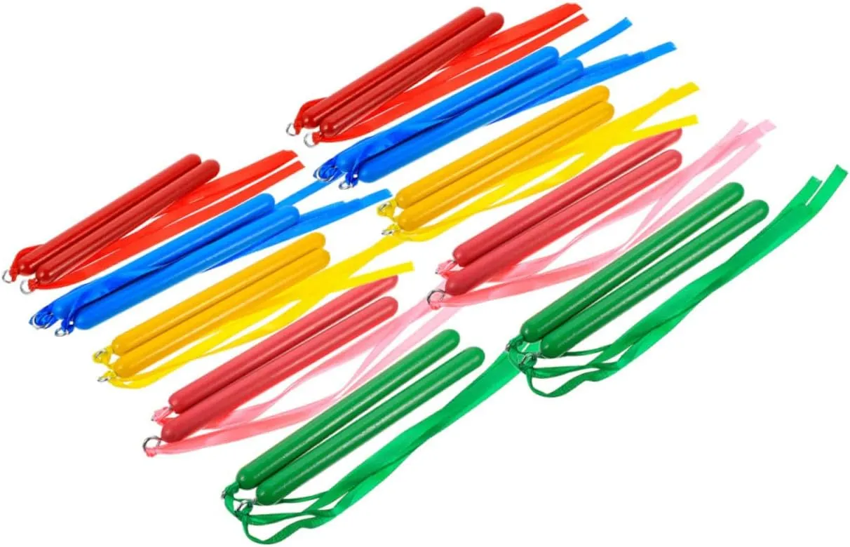 Garneck 10 Pairs Boys and Girls Musical Instruments Set Rhythm Sticks for Children Early Education Toys Toddler Music Rhythm Sticks Tambourines