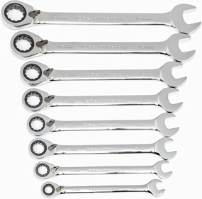 GEARWRENCH 8 Pc. 12 Pt. Reversible Ratcheting Combination Wrench Set, Metric - 9543