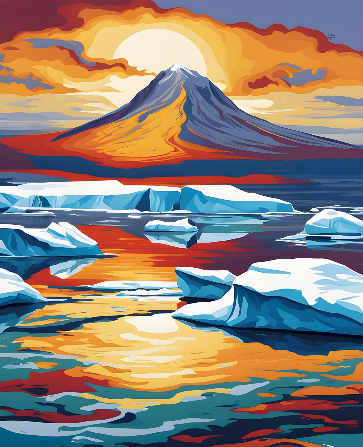Generic Antarctica Collection PD (15) - Ross Sea - Van-Go Paint-by-Number Kit 40x50cm DIY Frame