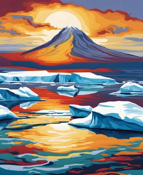 Generic Antarctica Collection PD (15) - Ross Sea - Van-Go Paint-by-Number Kit 40x50cm DIY Frame
