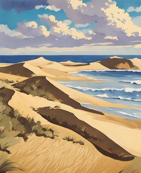 Generic Brazil Collection OD (8) - Dunes of Jericoacoara - Van-Go Paint-by-Number Kit 60x75cm no Frame