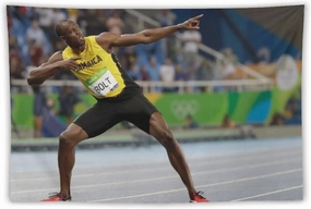 generic Usain Bolt Race Sprint World Record Sportsman (15) Tapestry Decorative Painting Wall Art Living Room Tapestries Bedroom Prints 40""x60"", white