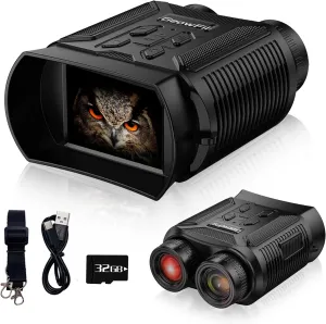 GeowFiiTech Night Vision Goggles & Night Vision Binoculars - 2600mAh Rechargeable Infrared Digital nvg Goggles | 2.4" HD Screen | 7X IR & 8X Zoom | 40M Photo HD Video | Night Advanture Men
