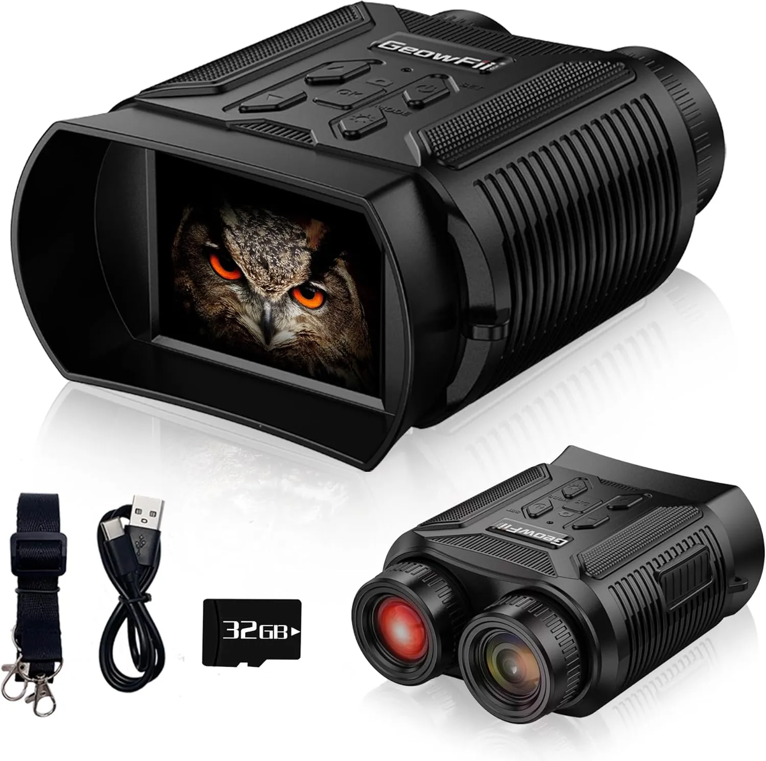 GeowFiiTech Night Vision Goggles & Night Vision Binoculars - 2600mAh Rechargeable Infrared Digital nvg Goggles | 2.4" HD Screen | 7X IR & 8X Zoom | 40M Photo HD Video | Night Advanture Men