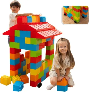Giant Plastic Blocks Jumbo, Big Blocks, Jumbo Blocks, Big Building Blocks Jumbo, Giant Blocks, Huge Blocks, Jumbo Building Blocks, 86 Pieces Large Blocks for Kids Ages 1 to 8 86 pcs blocks with wheels