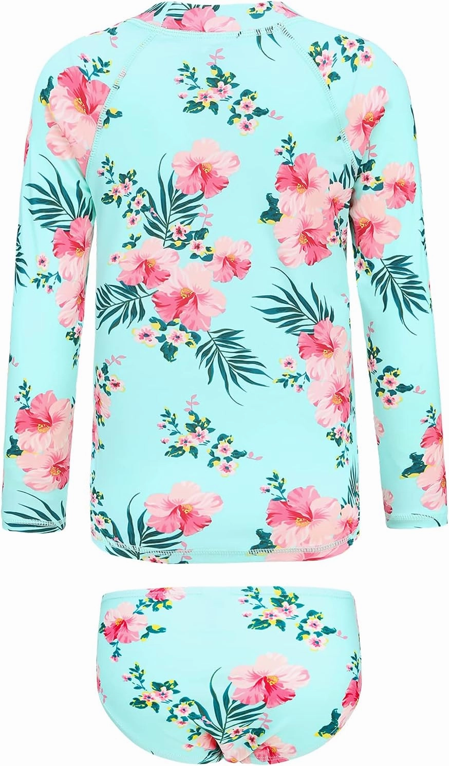 Girls Two Piece Rash Guard Swimsuits Set Long Sleeve Bathing Suit with UPF 50  Sun Protection Kids Sunsuits Swimwear Set
